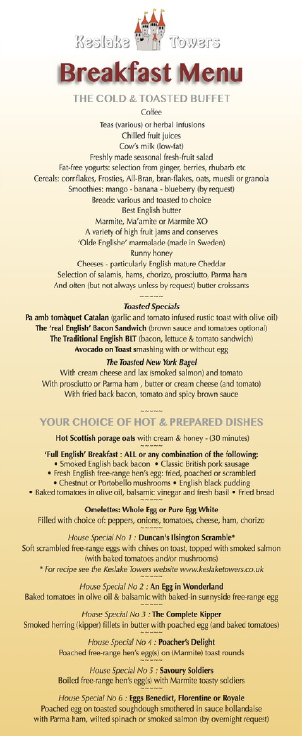Keslake Towers B&B London Bed & Breakfast MENURECIPES